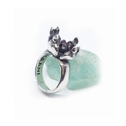 Open Pomegranate Sterling Silver Ring
