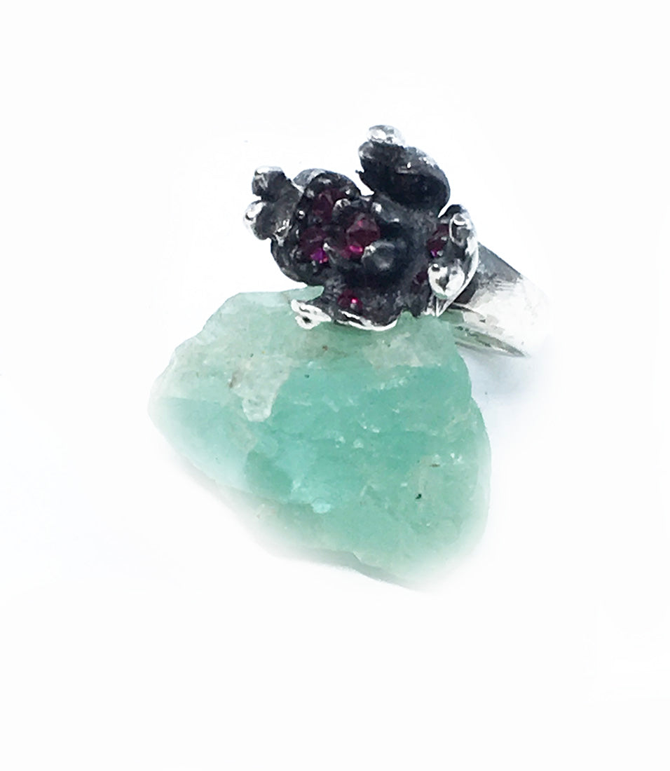 Open Pomegranate Sterling Silver Ring