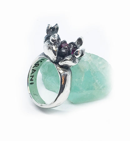 Open Pomegranate Sterling Silver Ring