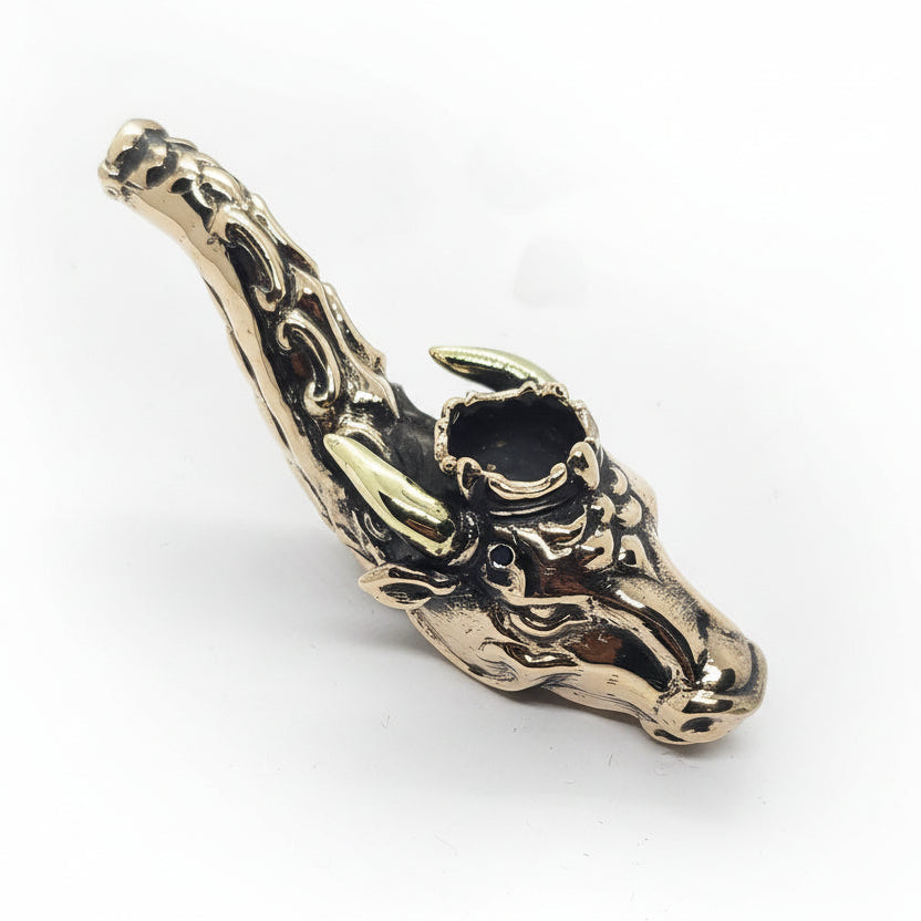 Ox Head Bronze Smocking Pipe