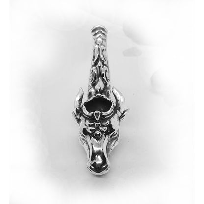 Ox Head Unique Smoking Sterling Silver Pipe.