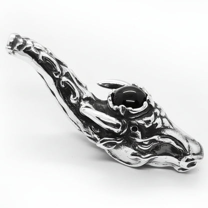 Ox Head Unique Smoking Sterling Silver Pipe.