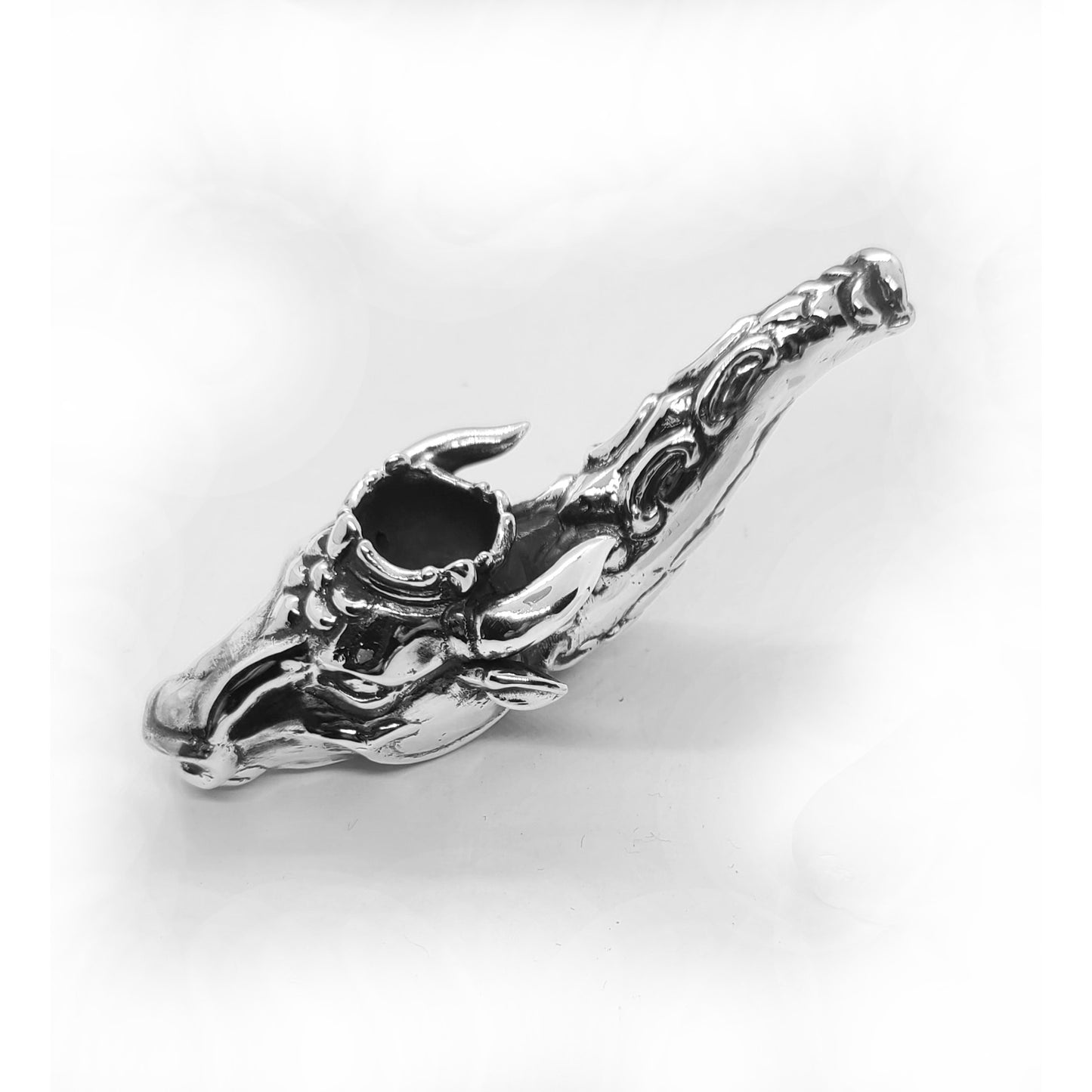 Ox Head Unique Smoking Sterling Silver Pipe.
