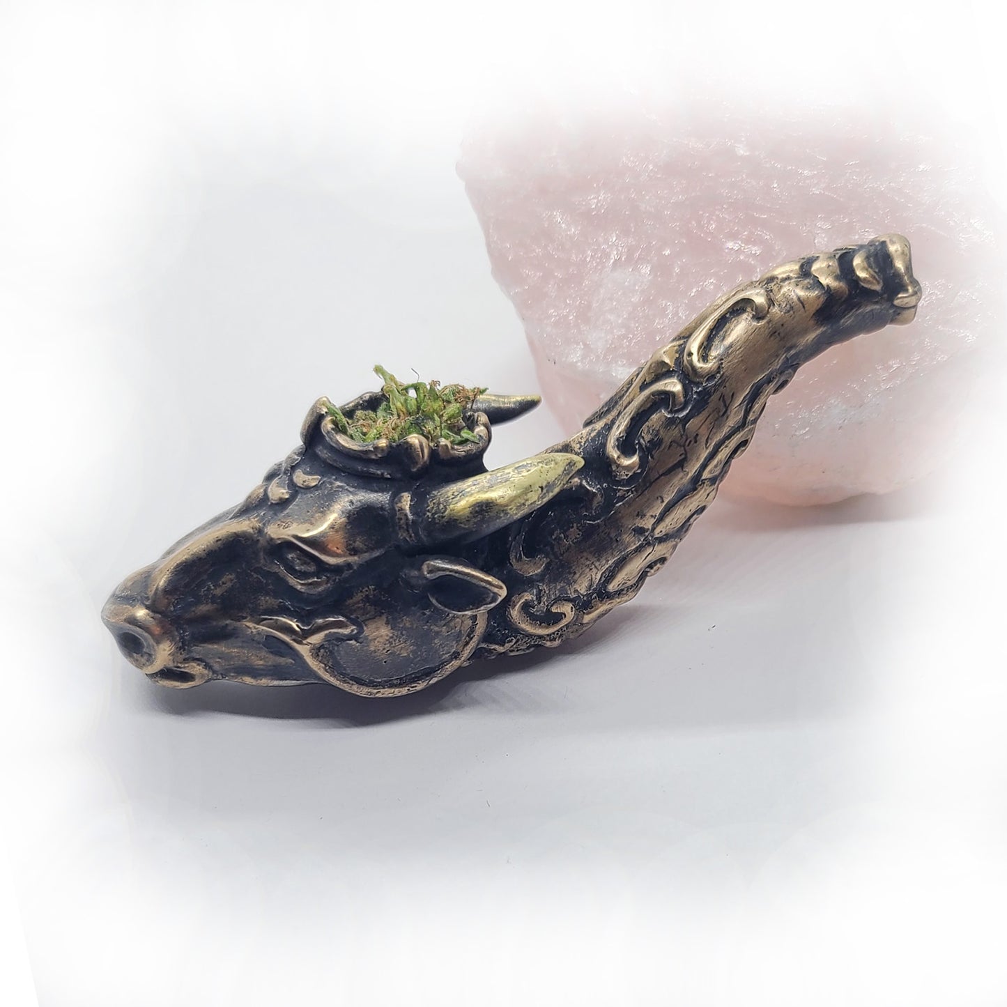 Ox Head Bronze Smocking Pipe
