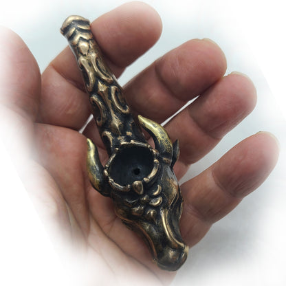 Ox Head Bronze Smocking Pipe
