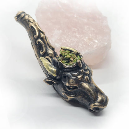 Ox Head Bronze Smocking Pipe