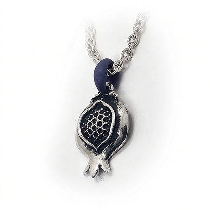Pomegranate With Rubies Sterling Silver Pendant
