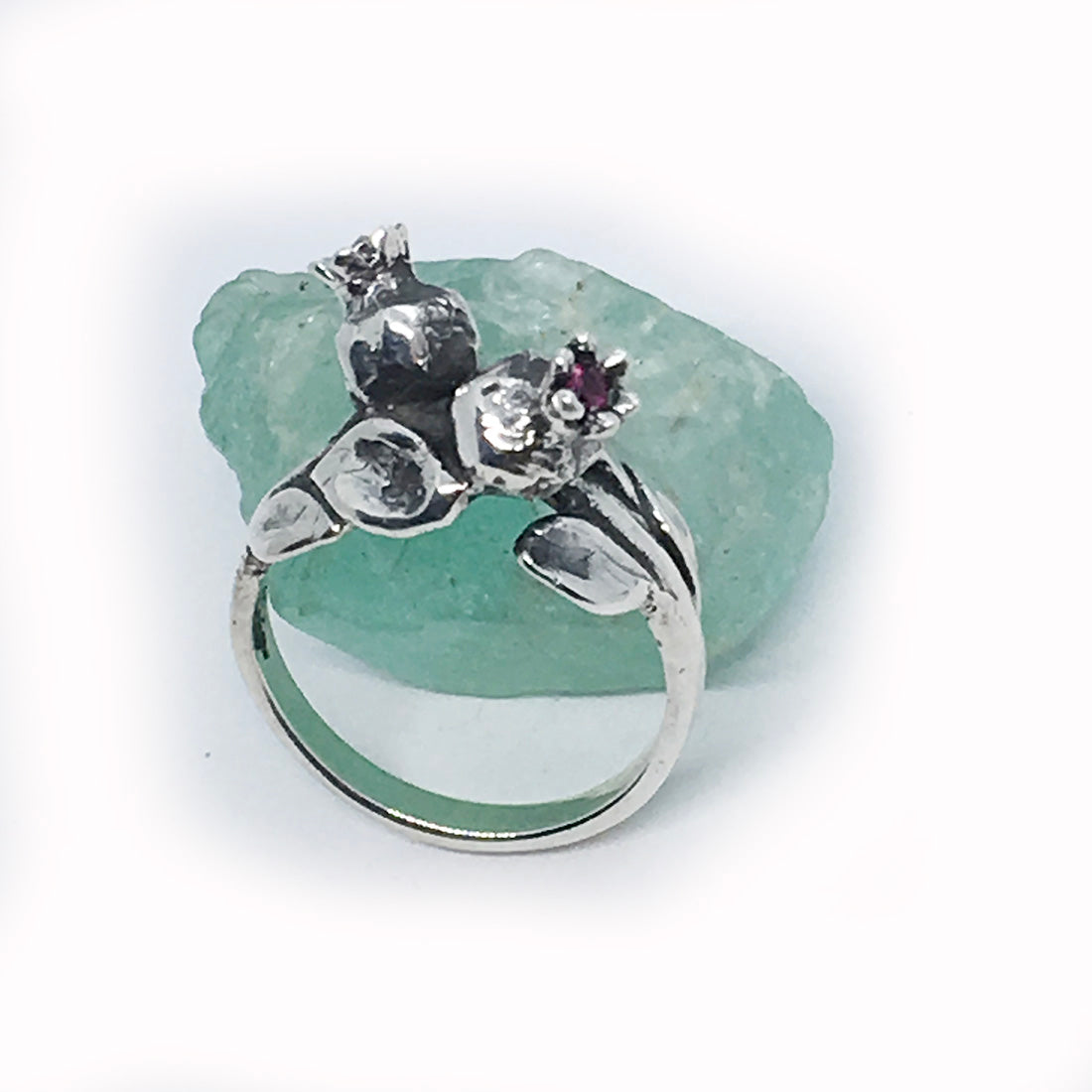 Pomegranate Sterling Silver Ring