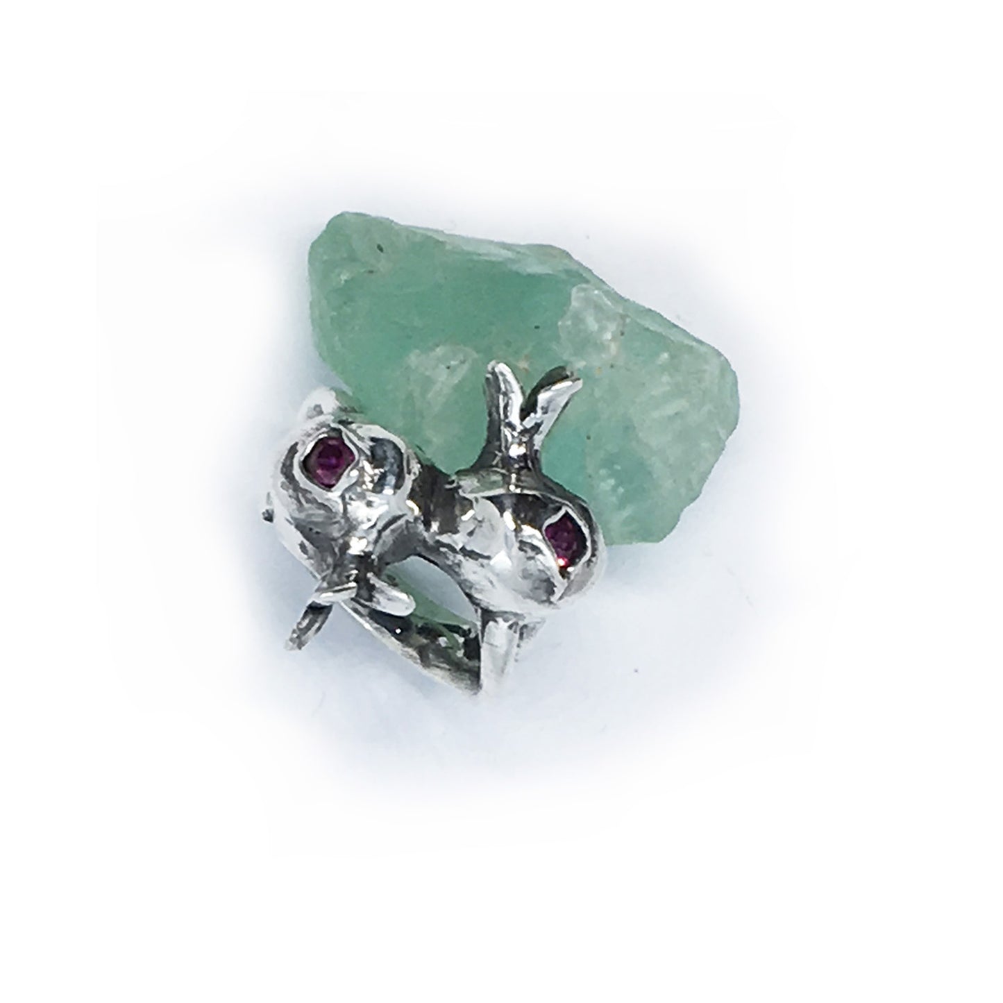 Pomegranates With CZ Stones Sterling Silver Ring