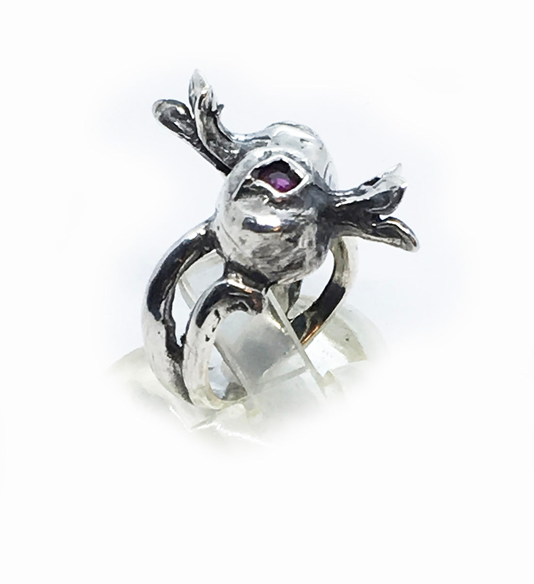 Pomegranates With CZ Stones Sterling Silver Ring