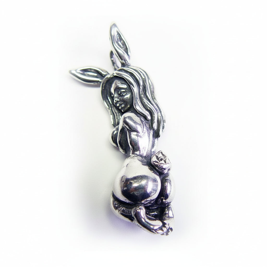 Sexy Rabbit Girl Sterling Silv Pendant