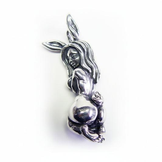 Sexy Rabbit Girl Sterling Silv Pendant