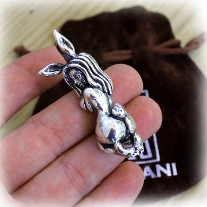 Sexy Rabbit Girl Sterling Silv Pendant