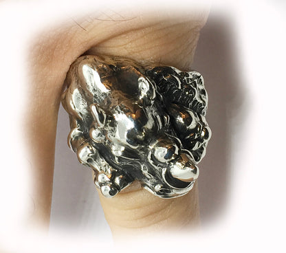 Rhino Sterling Silver Ring