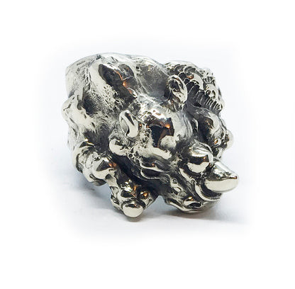 Rhino Sterling Silver Ring