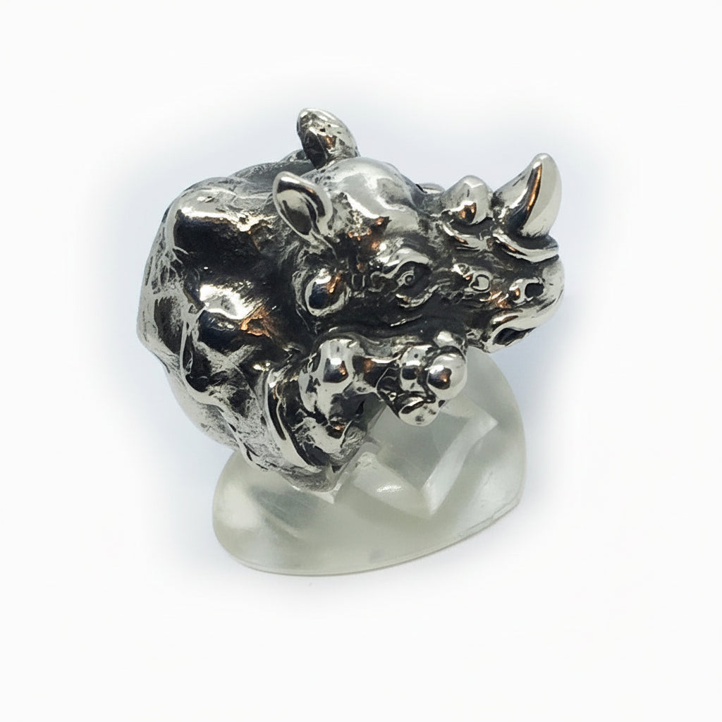 Rhino Sterling Silver Ring