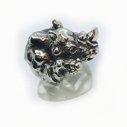 Rhino Sterling Silver Ring