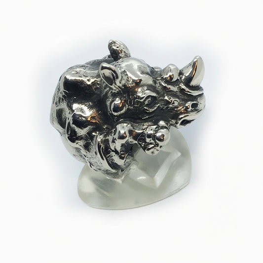 Rhino Sterling Silver Ring