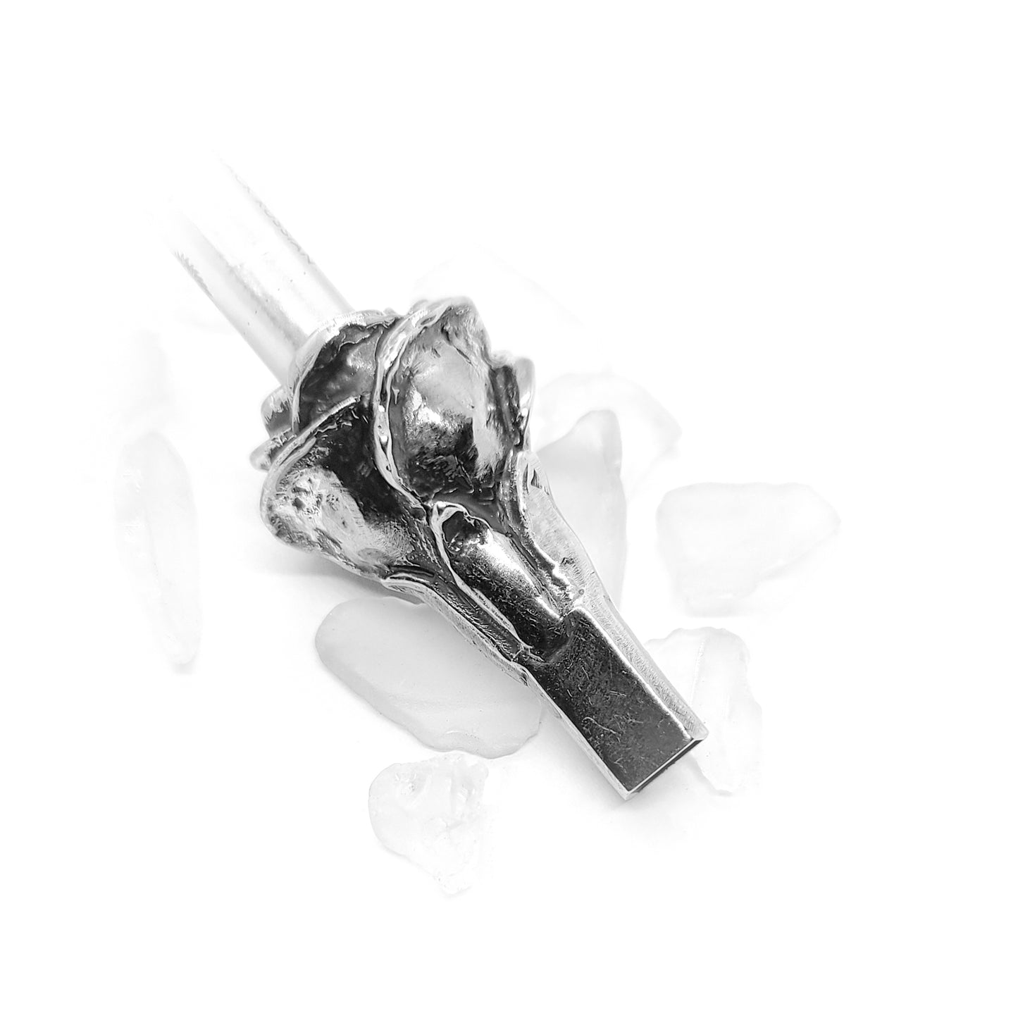 Rose Head Sterling Silver Cigarette Pipe