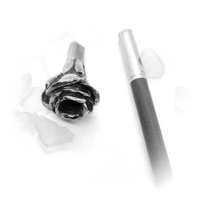 Rose Head Sterling Silver Cigarette Pipe