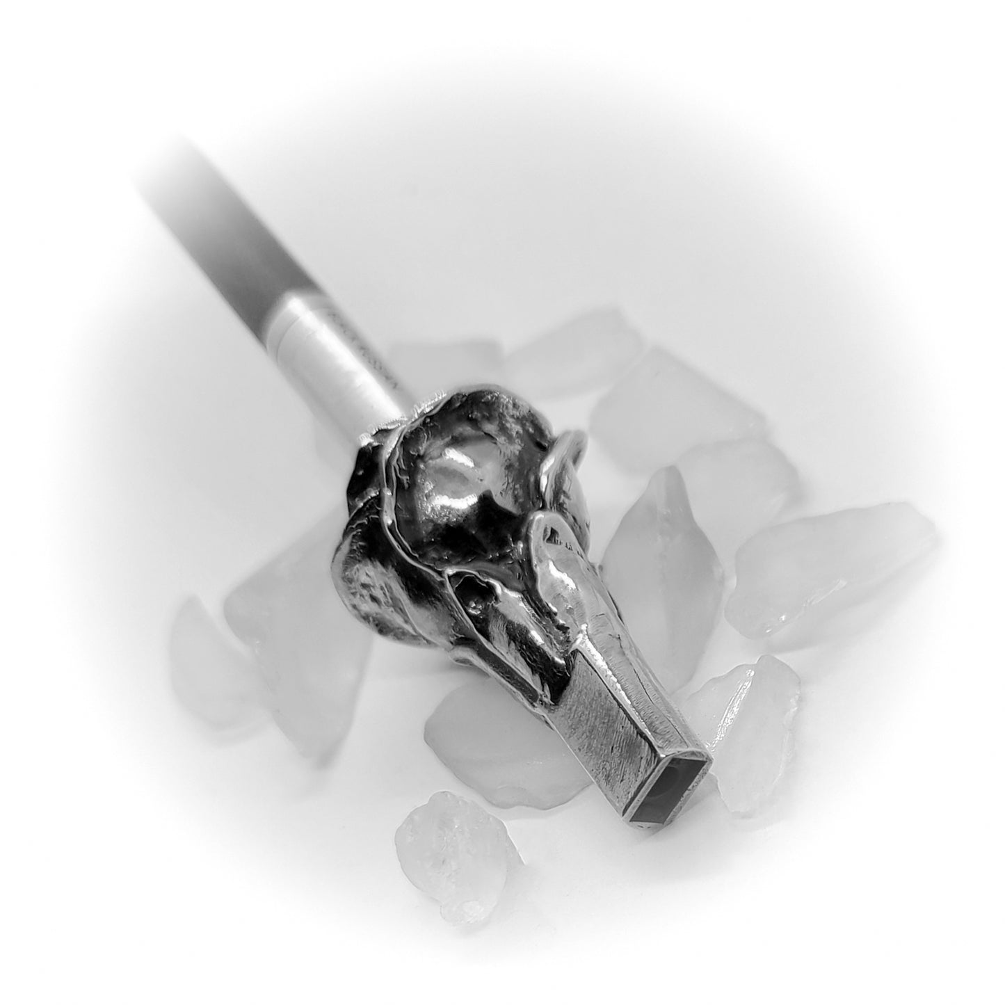 Rose Head Sterling Silver Cigarette Pipe