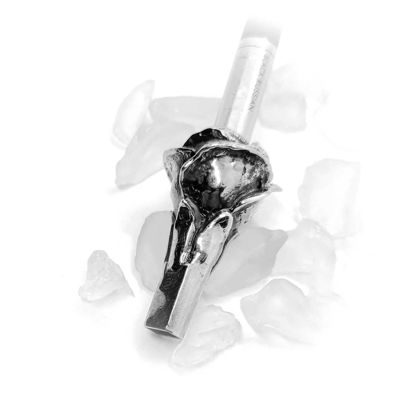 Rose Head Sterling Silver Cigarette Pipe
