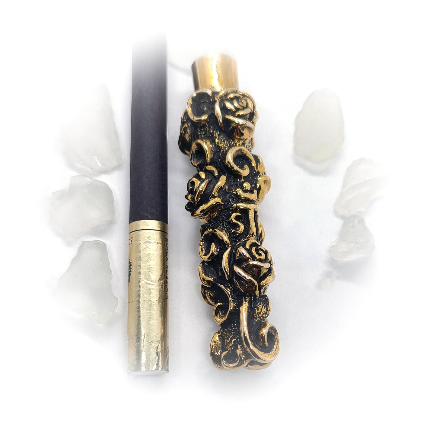 Rose Blossom Sterling Silver Cigarette Pipe
