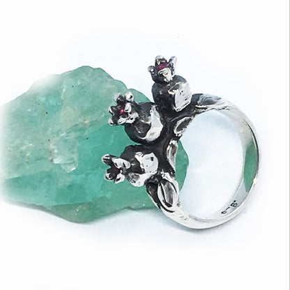 3 Pomegranate Sterling Silver Ring