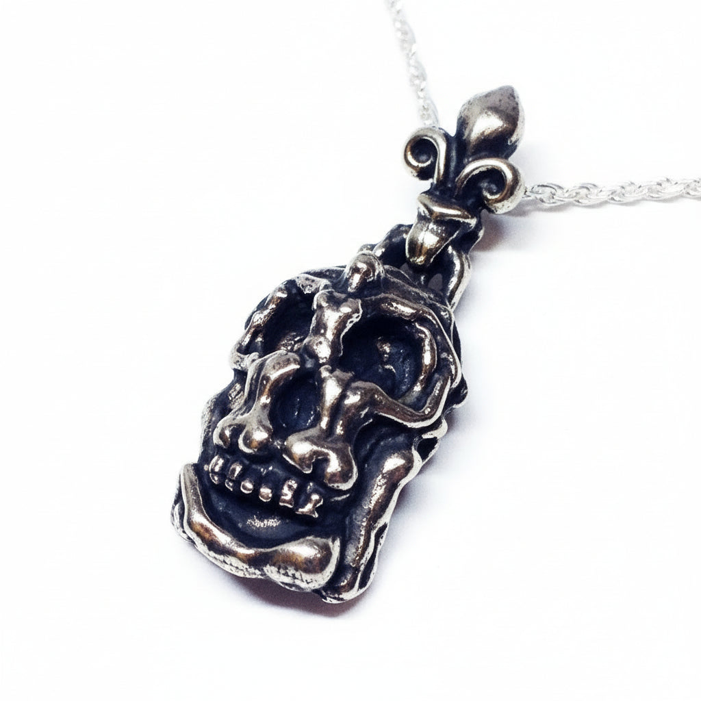 Salvador Dali Silver Skull Pendant