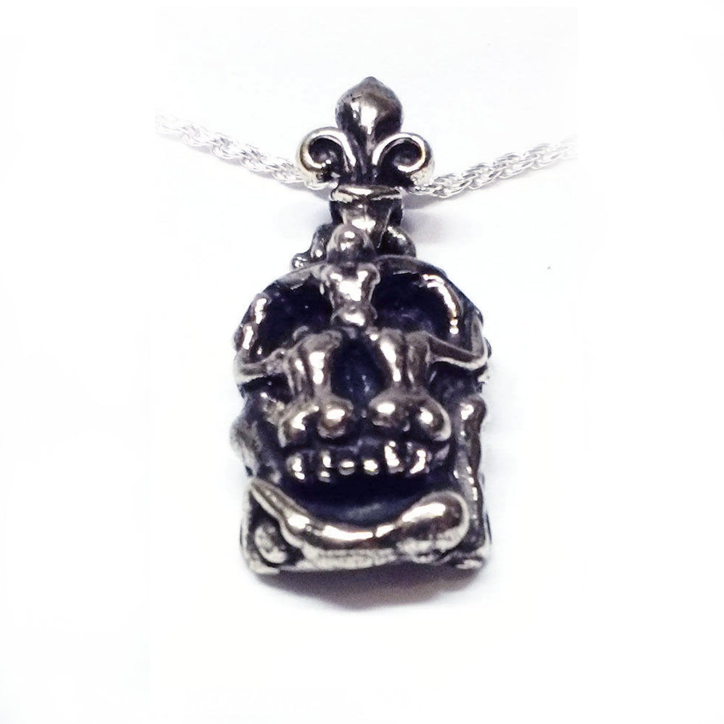 Salvador Dali Silver Skull Pendant