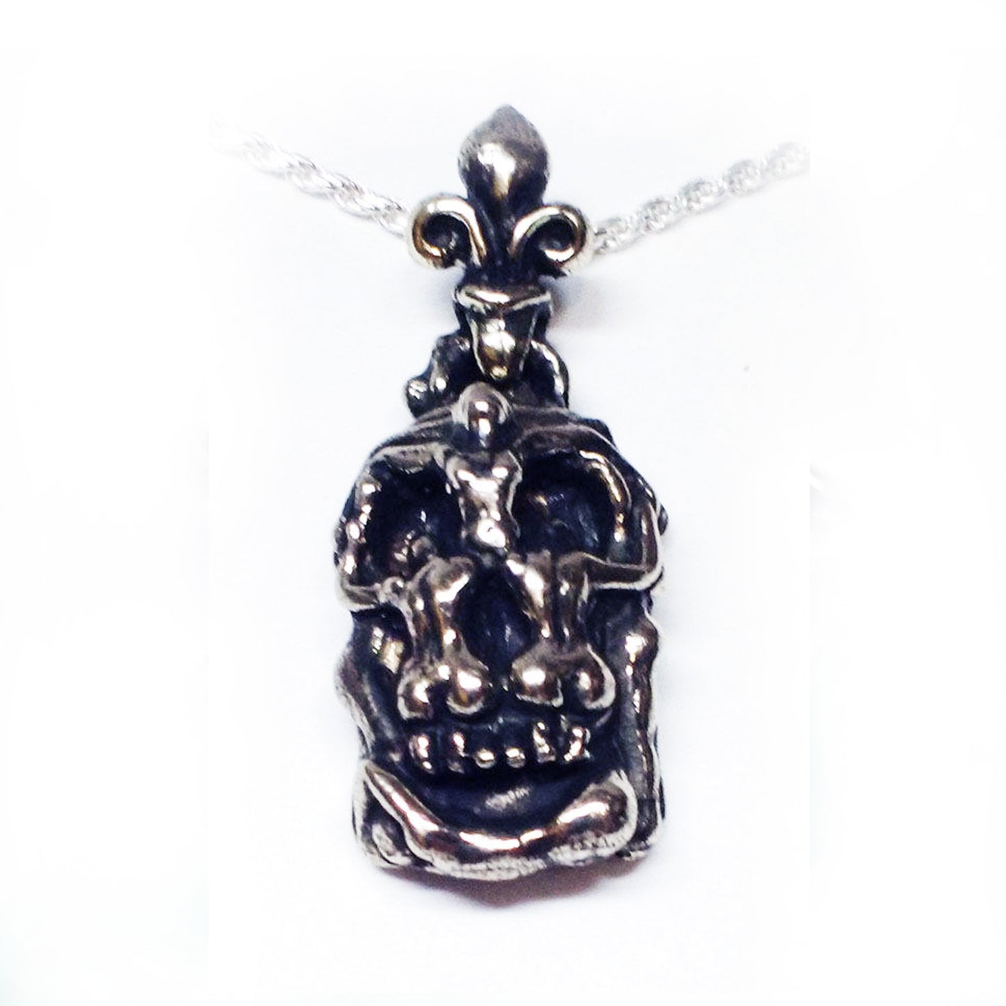 Salvador Dali Silver Skull Pendant