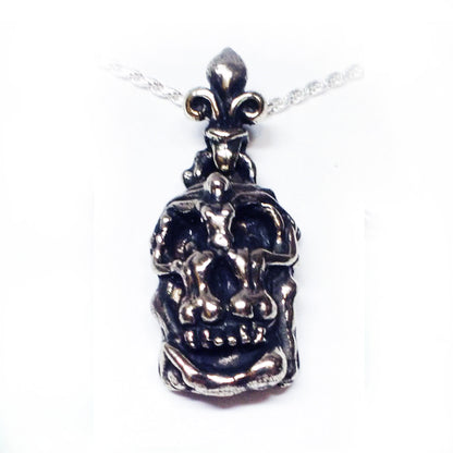 Salvador Dali Silver Skull Pendant