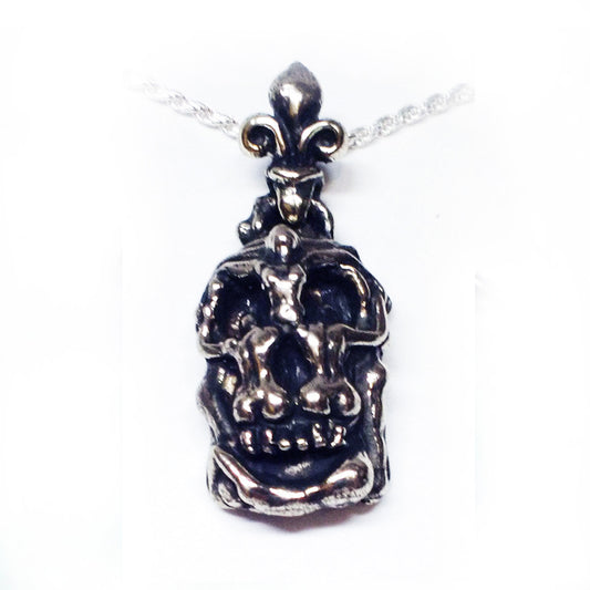 Salvador Dali Silver Skull Pendant