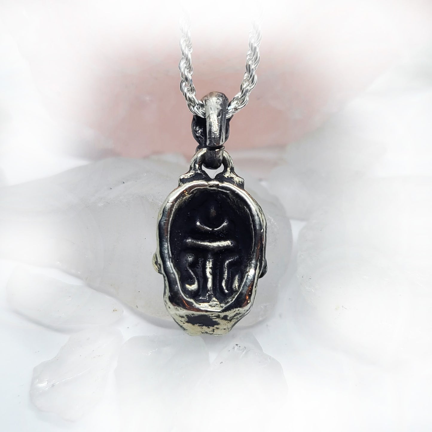 Sugar Skull with CZ Stones Sterling Silver Pendant