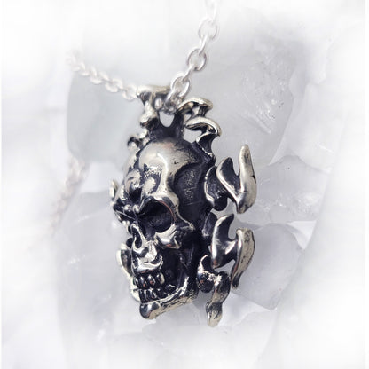 Electrifying Skull Sterling Silver Pendant