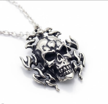 Electrifying Skull Sterling Silver Pendant