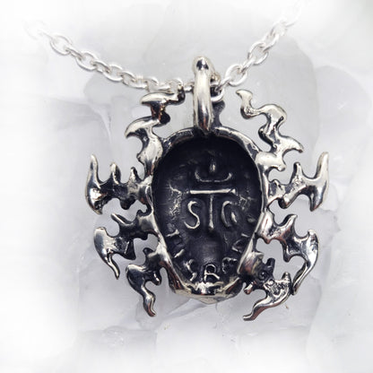 Electrifying Skull Sterling Silver Pendant