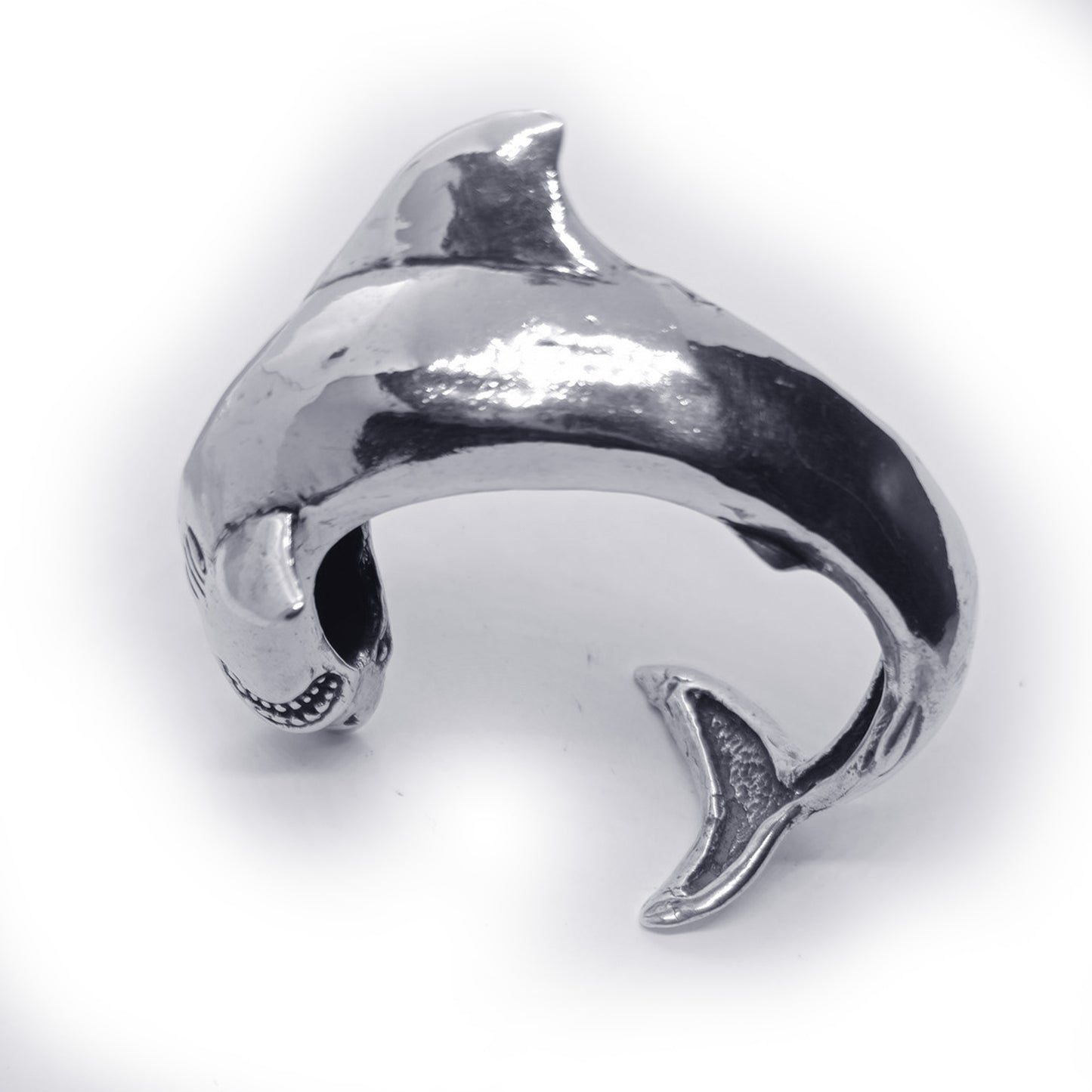 Shark Body on Arm Sterling Silver Bracelet.