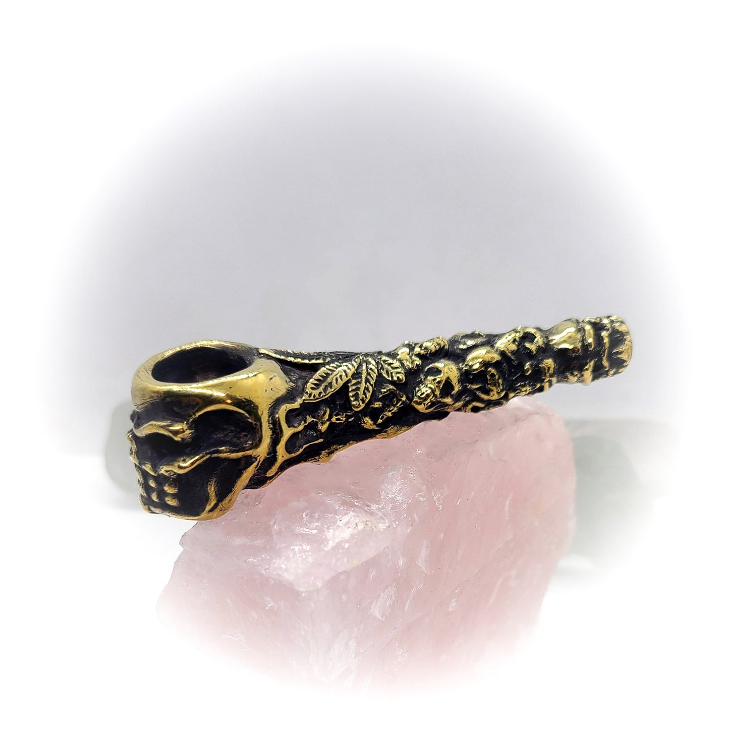 Skulls in Fires Sterling Silver Smoking Pipe