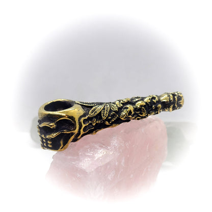 Skulls in Fires Sterling Silver Smoking Pipe