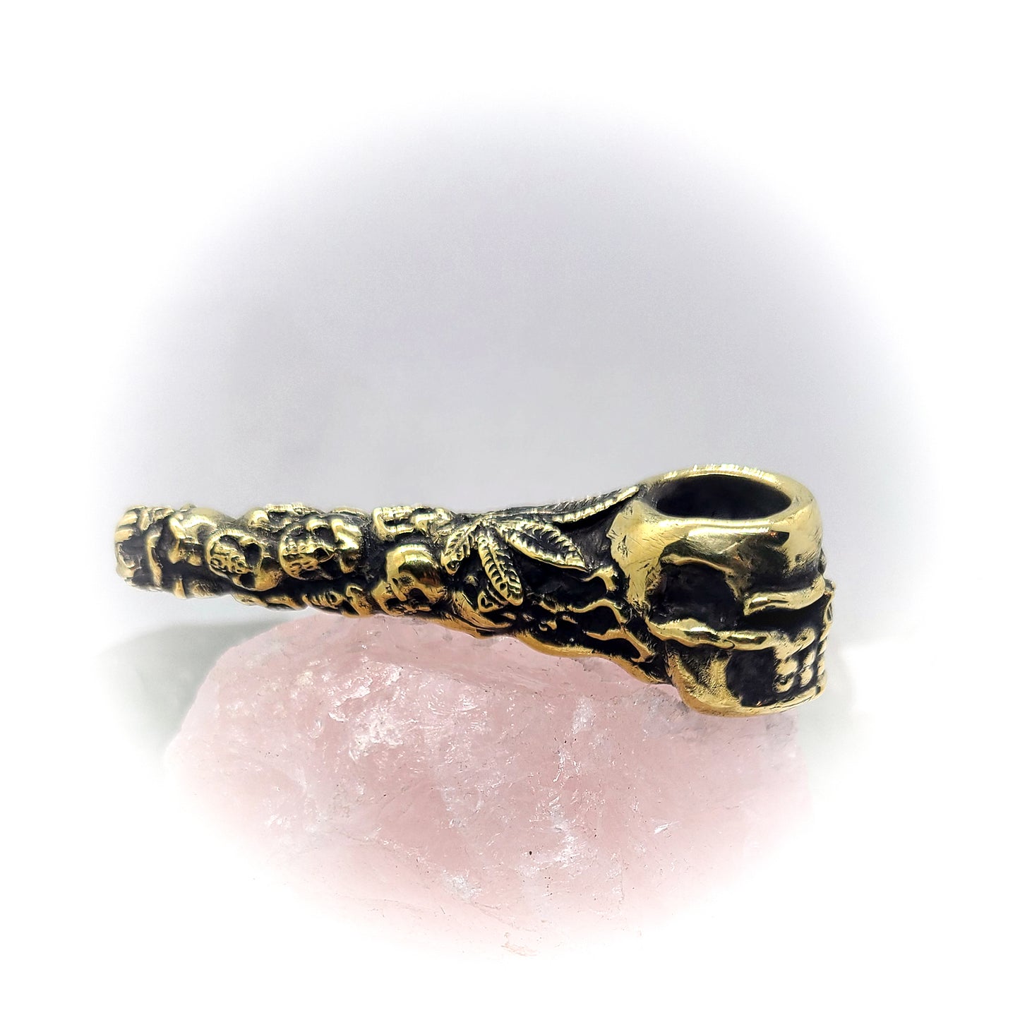 Skulls in Fires Sterling Silver Smoking Pipe