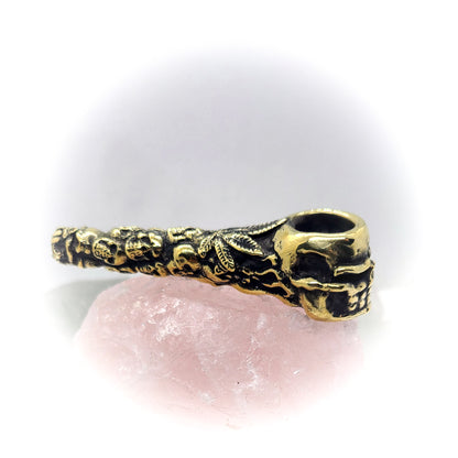 Skulls in Fires Sterling Silver Smoking Pipe