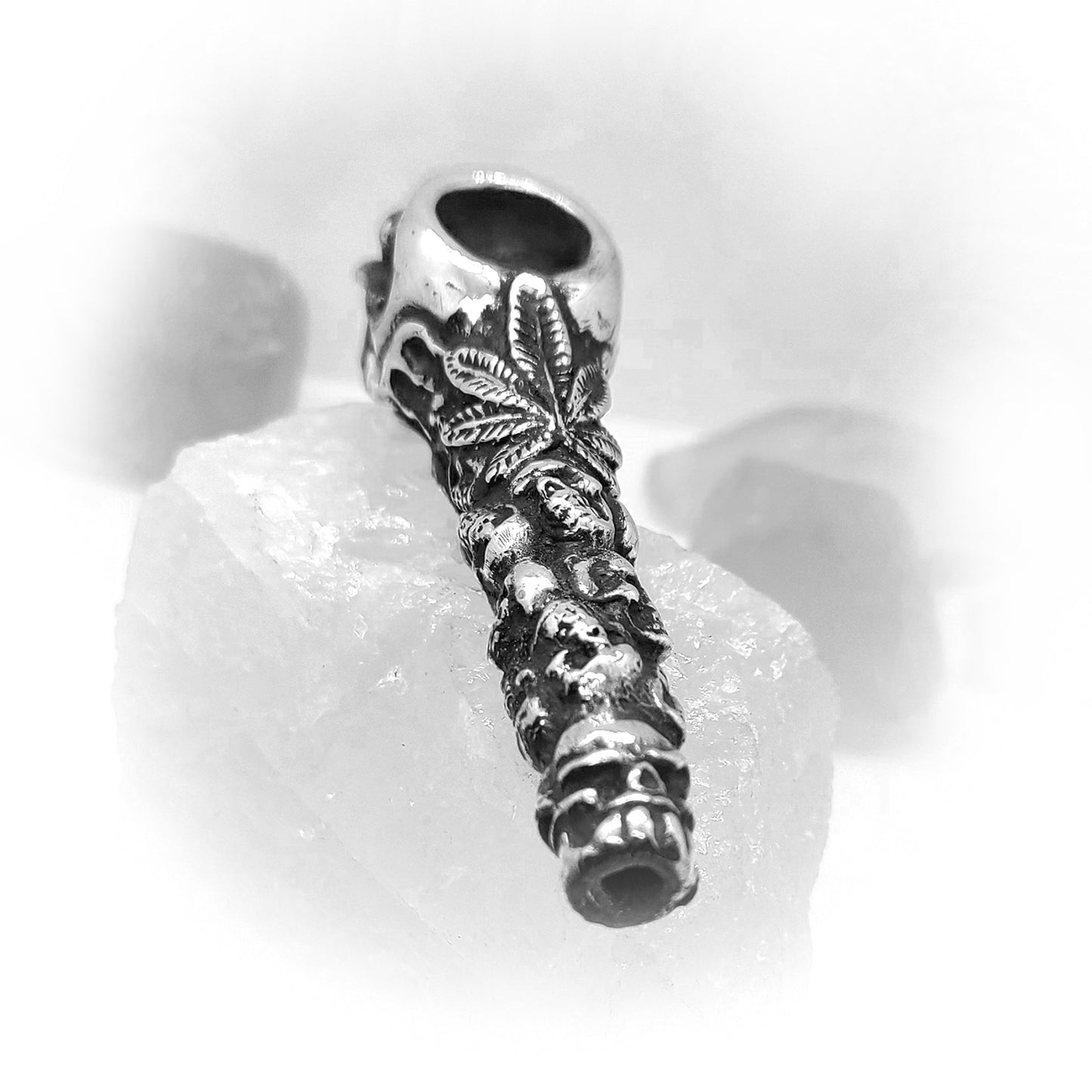 Skulls in Fires Sterling Silver Smoking Pipe