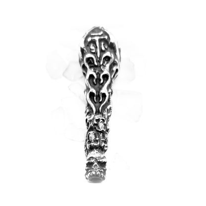 Skulls in Fires Sterling Silver Smoking Pipe