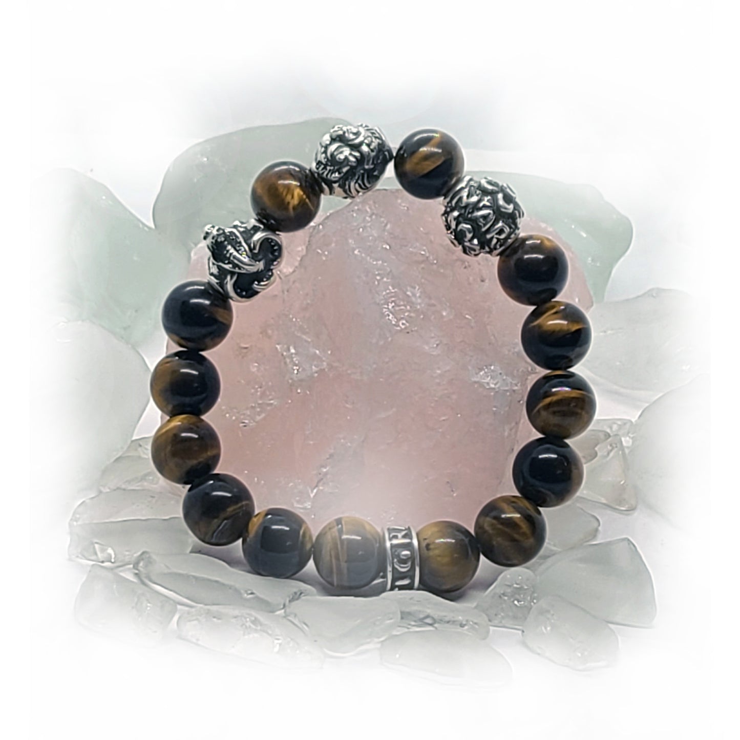 Snake Birth Year Zodiac, Birth Months, Birth Month Flower Silver Hematite and Black Onyx Beads Bracelet