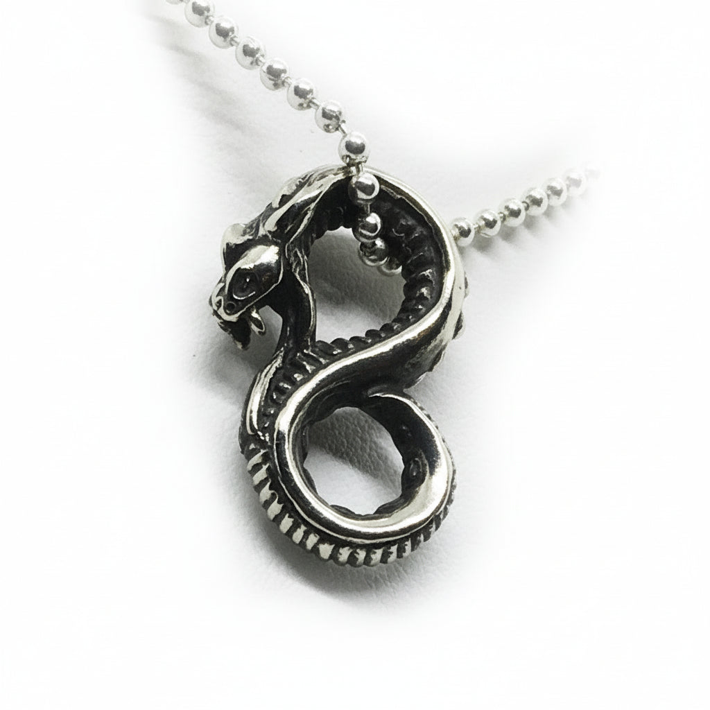 Stunning Snake Sterling Silver Pendant