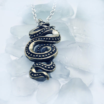 Snake Slithering Sterling Silver Pendant