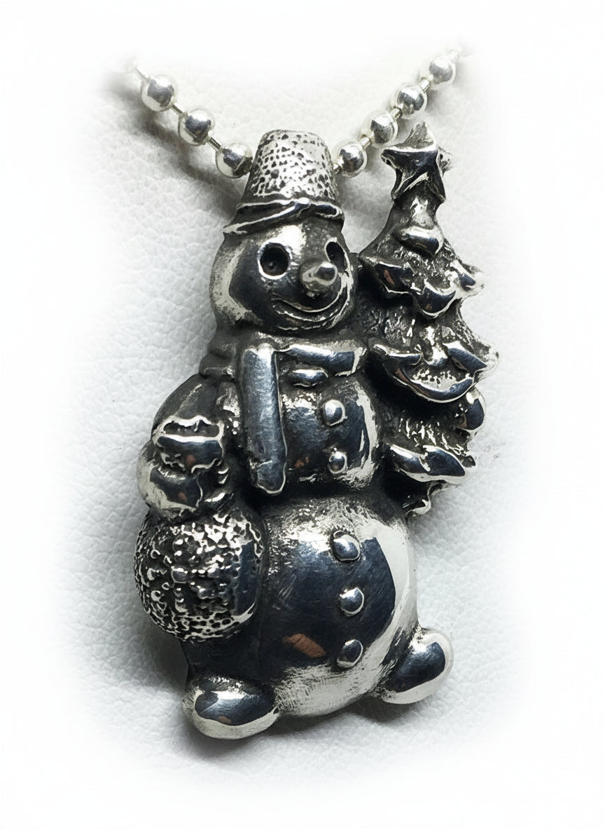 Snowman Sterling Silver Pendant