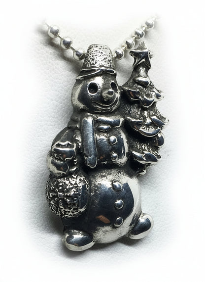 Snowman Sterling Silver Pendant