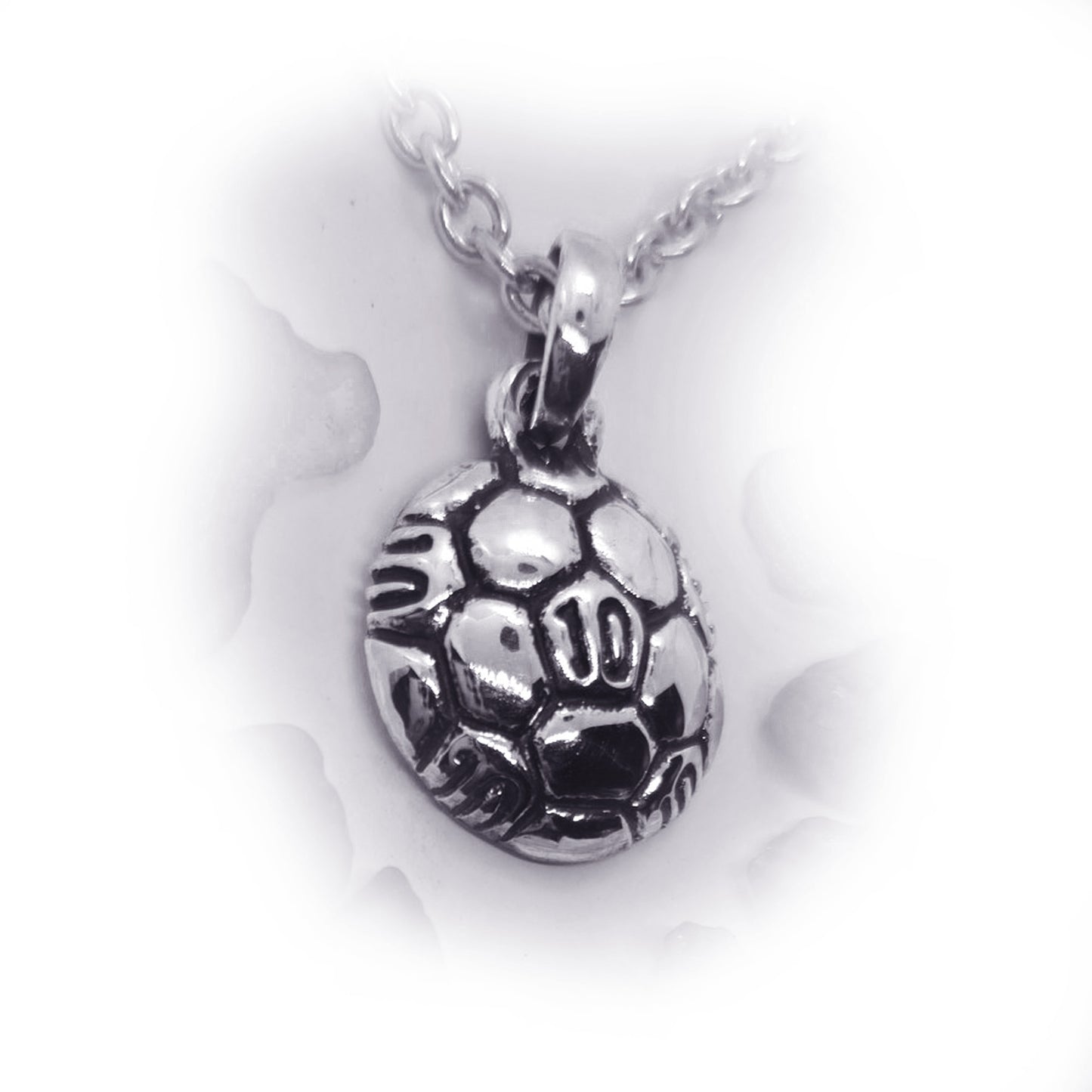 Soccer Ball #10 Ten Sterling Silver Pendant